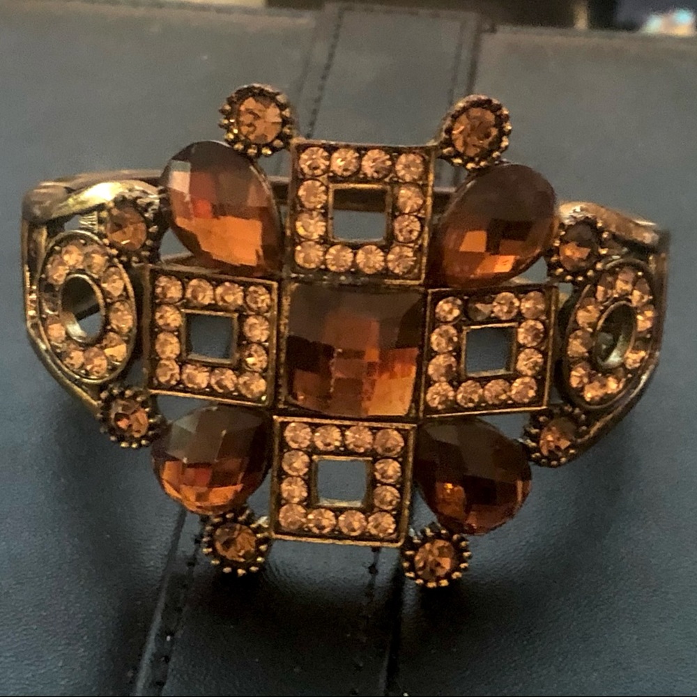Antique Golden Chocolate Crystal Bracelet
